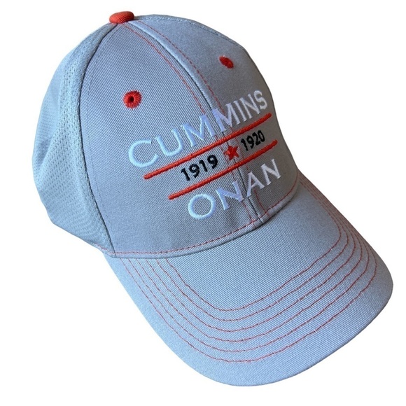 NEW Cummins Onan Adult Grey Embroidered Adjustable Hook and Loop Hat - Picture 1 of 9